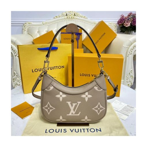 Louis Vuitton Bicolor Monogram Empreinte Leather Bagatelle M46112 Grey/Beige - Image 6
