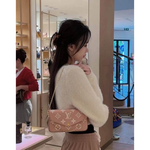 Louis Vuitton Bicolor Monogram Empreinte Leather Felicie Pochette M81759 Pink - Image 2