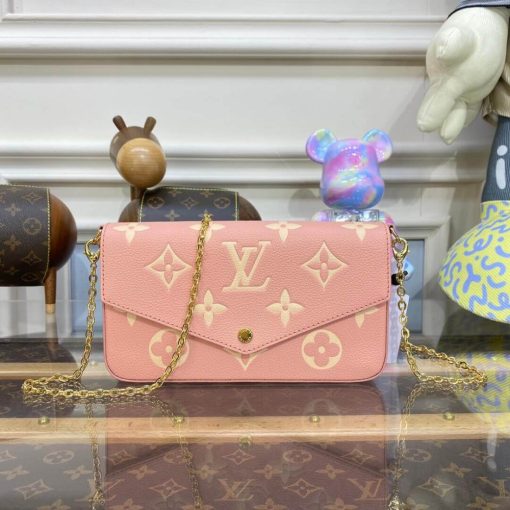 Louis Vuitton Bicolor Monogram Empreinte Leather Felicie Pochette M81759 Pink - Image 4