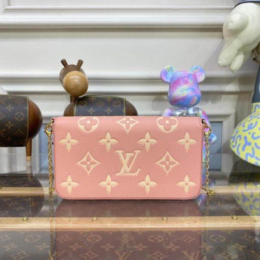 Louis Vuitton Bicolor Monogram Empreinte Leather Felicie Pochette M81759 Pink - Image 5
