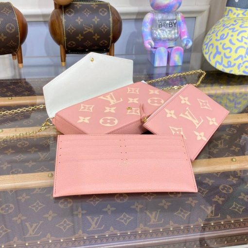 Louis Vuitton Bicolor Monogram Empreinte Leather Felicie Pochette M81759 Pink - Image 10