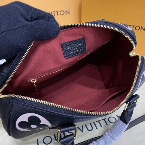 Louis Vuitton Bicolor Monogram Empreinte Speedy Bandouliere 25 M58947 Black/Beige - Image 15