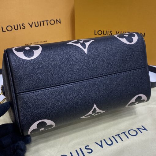 Louis Vuitton Bicolor Monogram Empreinte Speedy Bandouliere 25 M58947 Black/Beige - Image 8