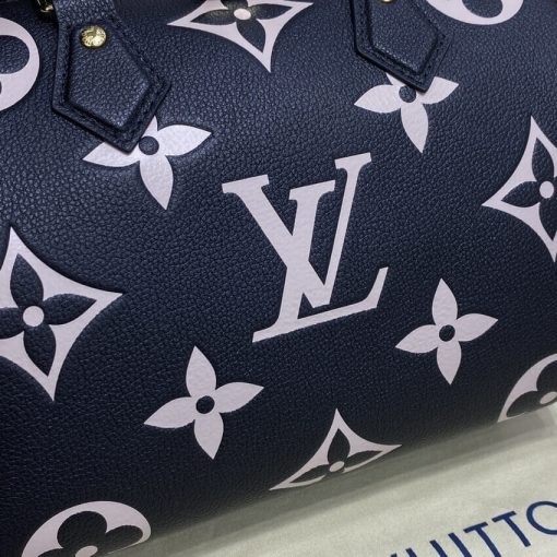Louis Vuitton Bicolor Monogram Empreinte Speedy Bandouliere 25 M58947 Black/Beige - Image 9