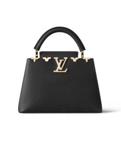 Louis Vuitton Black Capucines Bag  with Decorative Monogram Flowers M23263