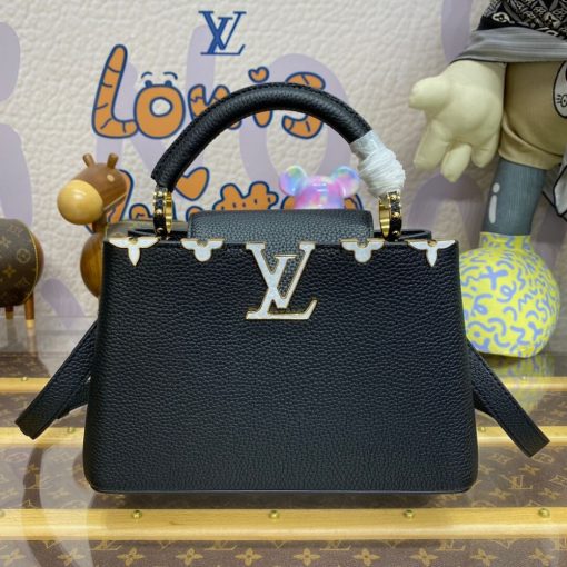 Louis Vuitton Black Capucines Bag  with Decorative Monogram Flowers M23263 - Image 2