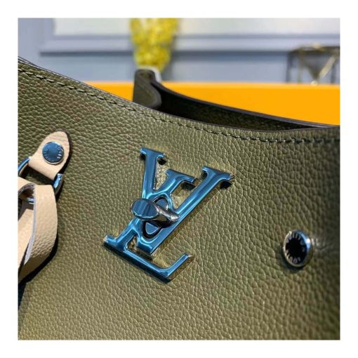 Louis Vuitton Calfskin Leather Lockme Bucket M55439 Dark Green - Image 6