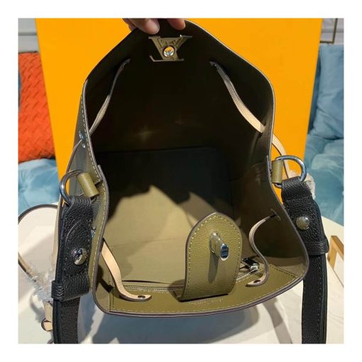 Louis Vuitton Calfskin Leather Lockme Bucket M55439 Dark Green - Image 10