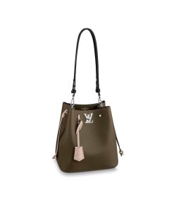 Louis Vuitton Calfskin Leather Lockme Bucket M55439 Dark Green