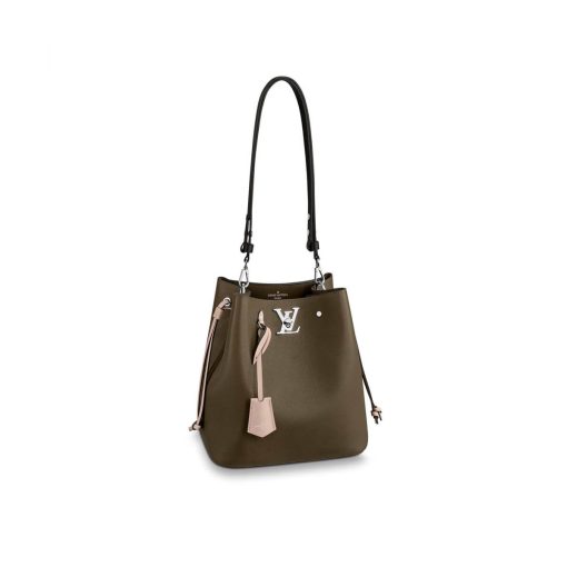 Louis Vuitton Calfskin Leather Lockme Bucket M55439 Dark Green