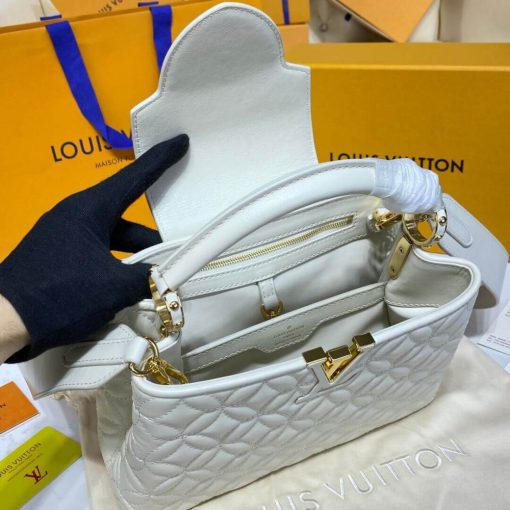 Louis Vuitton Capucines BB Bag In Quilting Lambskin M55360 White - Image 11