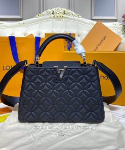Louis Vuitton Capucines BB Bag In Quilting Lambskin M55360 Black