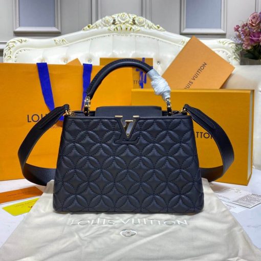 Louis Vuitton Capucines BB Bag In Quilting Lambskin M55360 Black