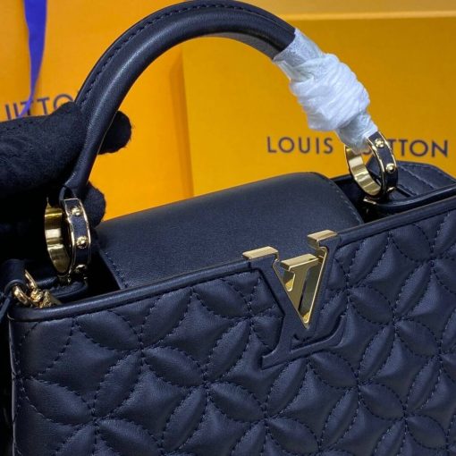 Louis Vuitton Capucines BB Bag In Quilting Lambskin M55360 Black - Image 5