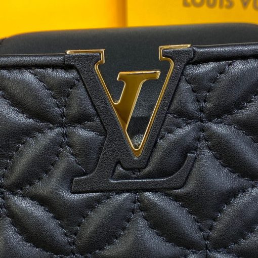 Louis Vuitton Capucines BB Bag In Quilting Lambskin M55360 Black - Image 6