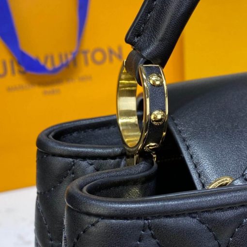 Louis Vuitton Capucines BB Bag In Quilting Lambskin M55360 Black - Image 7