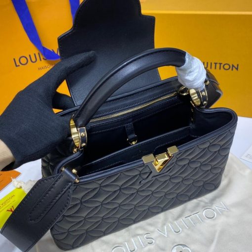 Louis Vuitton Capucines BB Bag In Quilting Lambskin M55360 Black - Image 8