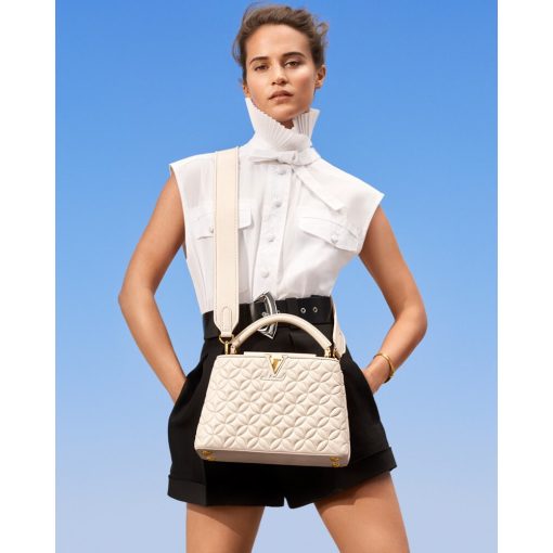 Louis Vuitton Capucines BB Bag In Quilting Lambskin M55360 White - Image 3