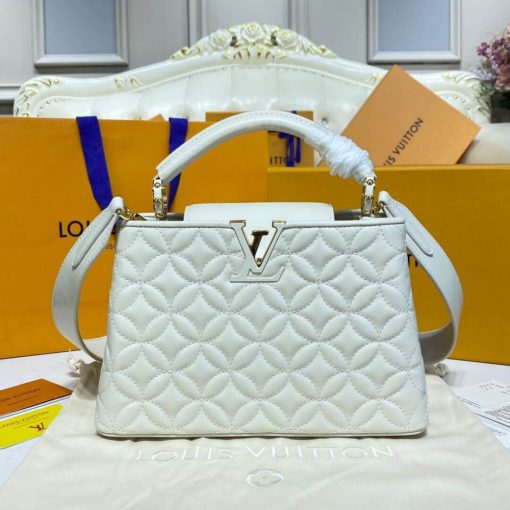 Louis Vuitton Capucines BB Bag In Quilting Lambskin M55360 White - Image 4