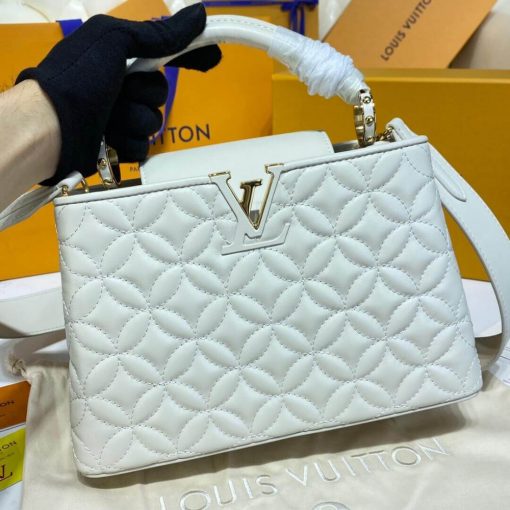 Louis Vuitton Capucines BB Bag In Quilting Lambskin M55360 White - Image 8