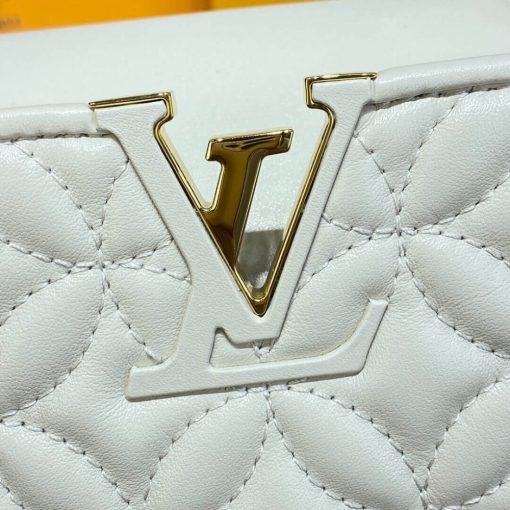 Louis Vuitton Capucines BB Bag In Quilting Lambskin M55360 White - Image 9