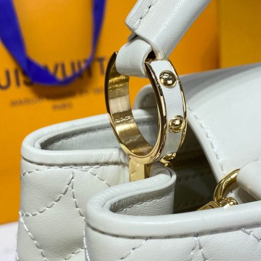 Louis Vuitton Capucines BB Bag In Quilting Lambskin M55360 White - Image 10