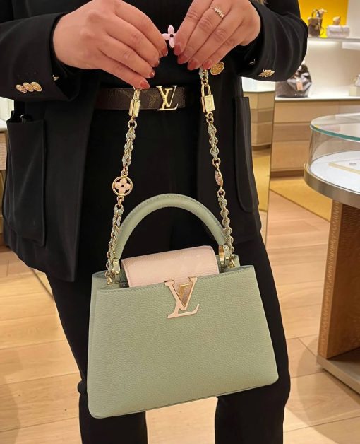 Louis Vuitton Capucines BB Love Lock Taurillon M23950 M24471 Light Green - Image 3