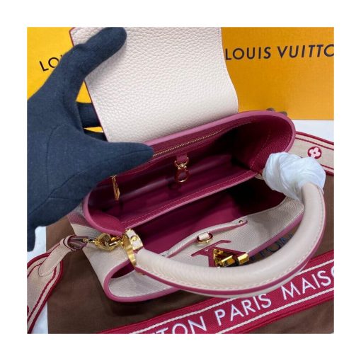 Louis Vuitton Capucines BB M59061 Eggshell/Lie de Vin Red - Image 12