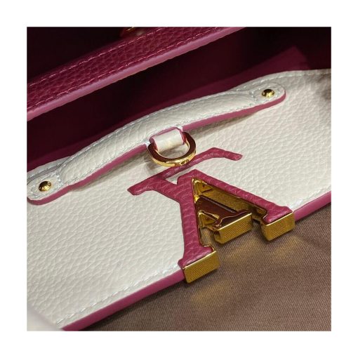Louis Vuitton Capucines BB M59061 Eggshell/Lie de Vin Red - Image 16