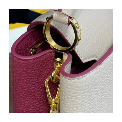 Louis Vuitton Capucines BB M59061 Eggshell/Lie de Vin Red - Image 7