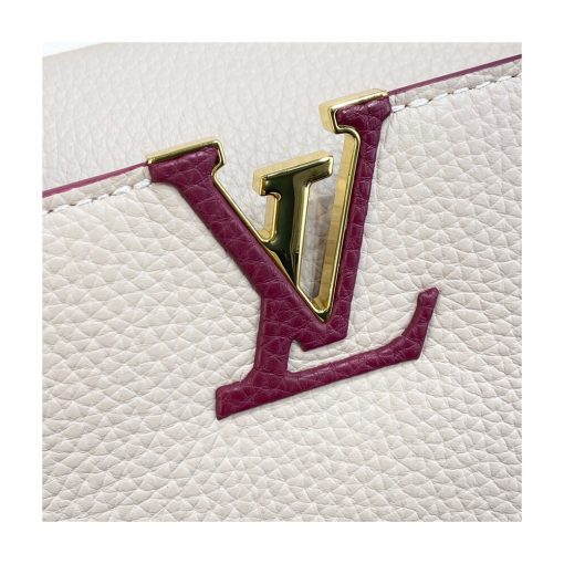 Louis Vuitton Capucines BB M59061 Eggshell/Lie de Vin Red - Image 8