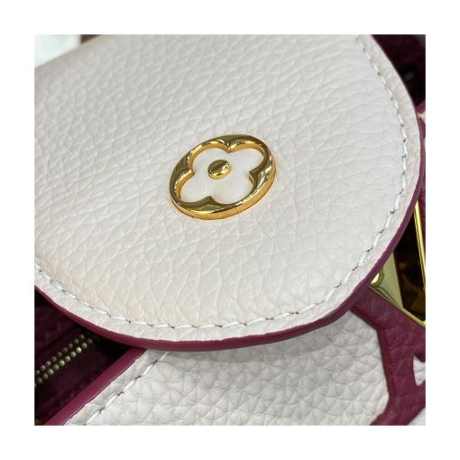 Louis Vuitton Capucines BB M59061 Eggshell/Lie de Vin Red - Image 9