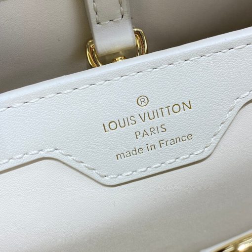 Louis Vuitton Capucines MM Bag In Quilting Lambskin M55366 White - Image 8