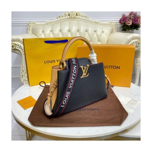 Louis Vuitton Capucines MM M58608 Black/Arizona Beige - Image 4