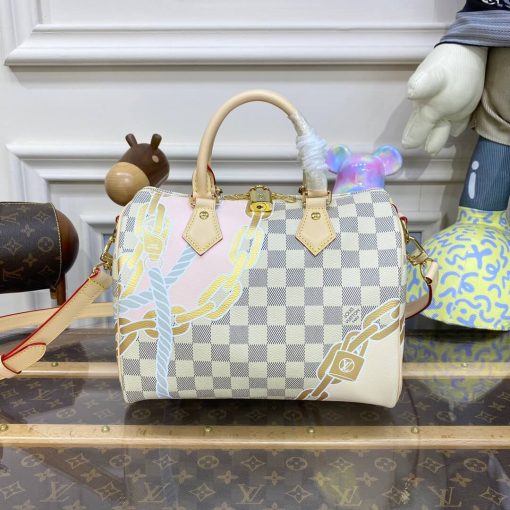 Louis Vuitton Damie Azur Speedy Bandouliere 25 N40473 - Image 9
