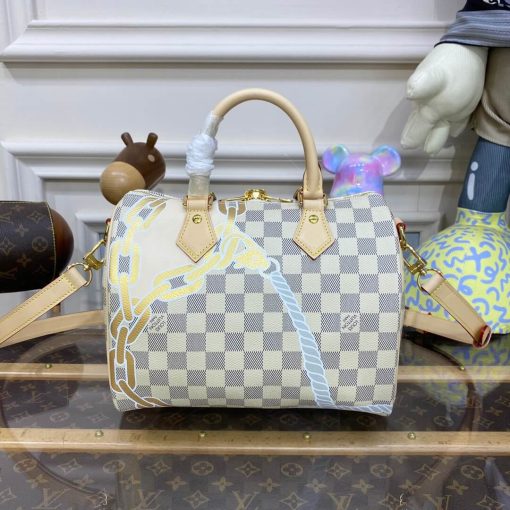 Louis Vuitton Damie Azur Speedy Bandouliere 25 N40473 - Image 10