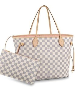 Louis Vuitton Damier Azur Canvas Neverfull MM N41605 Pink