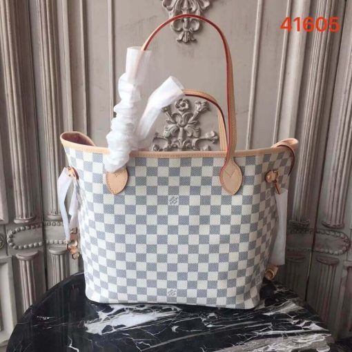 Louis Vuitton Damier Azur Canvas Neverfull MM N41605 Pink - Image 4
