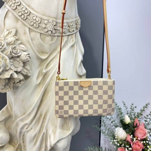 Louis Vuitton Damier Azur Double Zip Pochette N60460 - Image 3