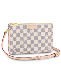 Louis Vuitton Damier Azur Double Zip Pochette N60460
