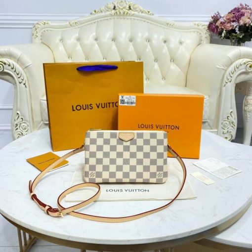 Louis Vuitton Damier Azur Double Zip Pochette N60460 - Image 4