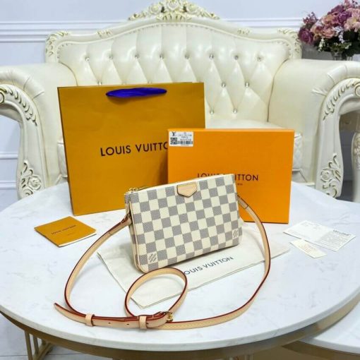 Louis Vuitton Damier Azur Double Zip Pochette N60460 - Image 5