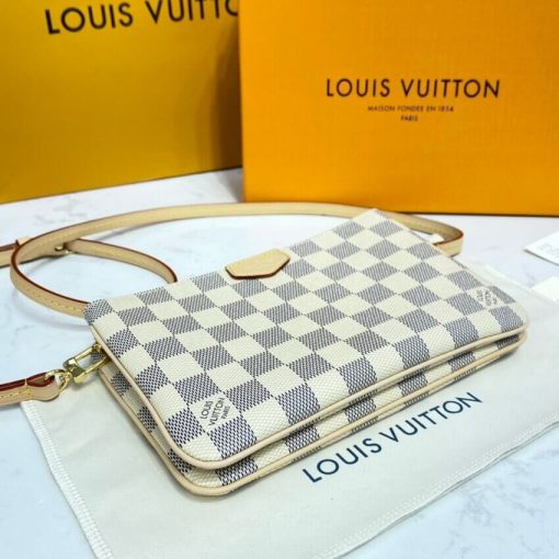 Louis Vuitton Damier Azur Double Zip Pochette N60460 - Image 7