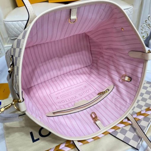 Louis Vuitton Damier Azur Neverfull MM N45295 Pink - Image 12
