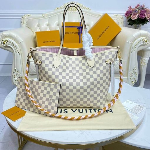 Louis Vuitton Damier Azur Neverfull MM N45295 Pink - Image 3