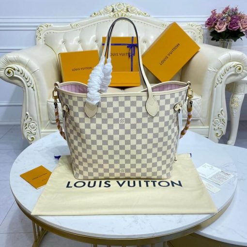 Louis Vuitton Damier Azur Neverfull MM N45295 Pink - Image 5