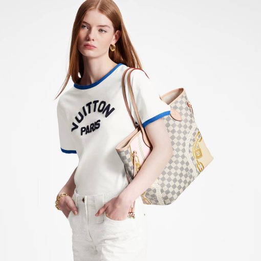 Louis Vuitton Damier Azur Neverfull MM with Nautical Print N40471 - Image 2