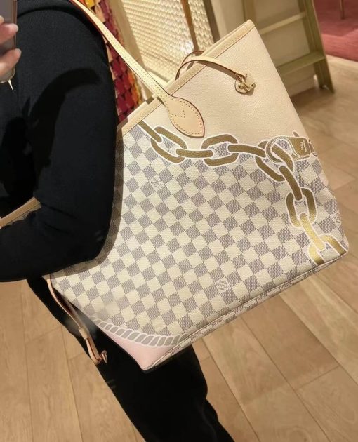 Louis Vuitton Damier Azur Neverfull MM with Nautical Print N40471 - Image 3