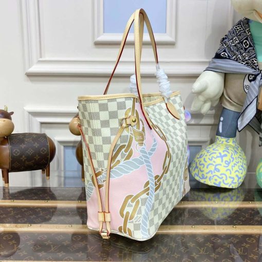 Louis Vuitton Damier Azur Neverfull MM with Nautical Print N40471 - Image 5