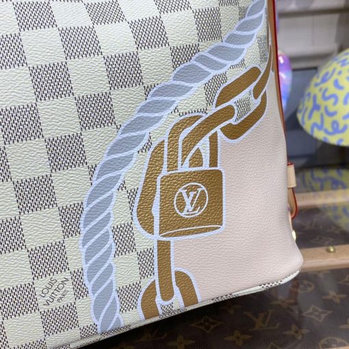 Louis Vuitton Damier Azur Neverfull MM with Nautical Print N40471 - Image 9